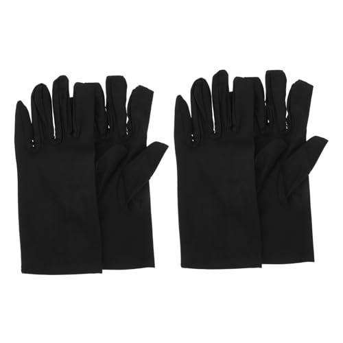 FUTUREORYY 2 Paar Schwarze Elastische Polyurethan Handschuhe für Schmuckgeschäfte Leichte Atmungsaktive Handschuhe für Etikette Aufführungen und Silberinspektion Wiederverwendbar von FUTUREORYY