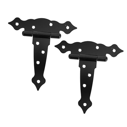 FUTUREORYY 2 Sätze Robuste T Förmige Eisenscharnier Rostbeständig für Schwere Holztüren Scheunentore Schranktüren und Lagerraum Langlebige Türbänder aus Hochwertigem Eisen Dekorativ und von FUTUREORYY