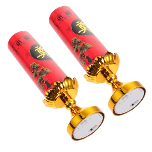 FUTUREORYY 2 Stck LED Elektronische Flammenlose Kerzen Retro Vintage Leuchte für Trauerfeier und Buddhistische Dekoration Langlebig Leicht Kompakt Warmweiß für Altar Schlafzimmer Yoga Sauna von FUTUREORYY