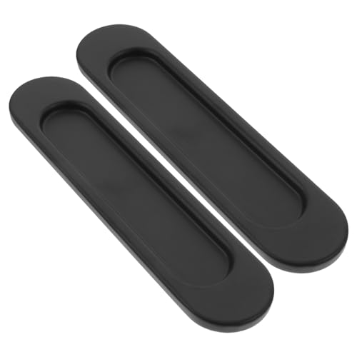 FUTUREORYY 2 Stck Ovaler Schiebetürgriff Selbstklebend Metall Schiebetürmuschel für Scheunentüren und Möbeltüren Einfache Montage Komfortabler Griff Modernes Design für Innenräume von FUTUREORYY