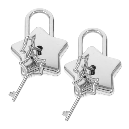 FUTUREORYY 2 Stck Teiliges Sternförmiges Vorhängeschloss Leichtes DIY Dekoratives Schloss für Tagebücher Schmuckkästen Reise Gepäck Geschenk für Frauen FUTUREORYY 2 Stck Teiliges Sternförmiges Vorhängeschloss Leichtes DIY Dekoratives Schloss für Tagebücher Schmuckkästen Reise Gepäck Geschenk für Frauen von FUTUREORYY