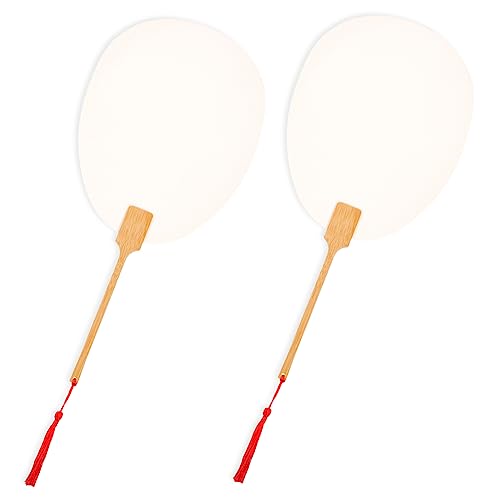 FUTUREORYY 2 Stück DIY Holzgriff Fächer Blanko Handfächer für Malprojekte für Bastelarbeiten Leicht und Tragbar Hochwertigem Gefertigt von FUTUREORYY