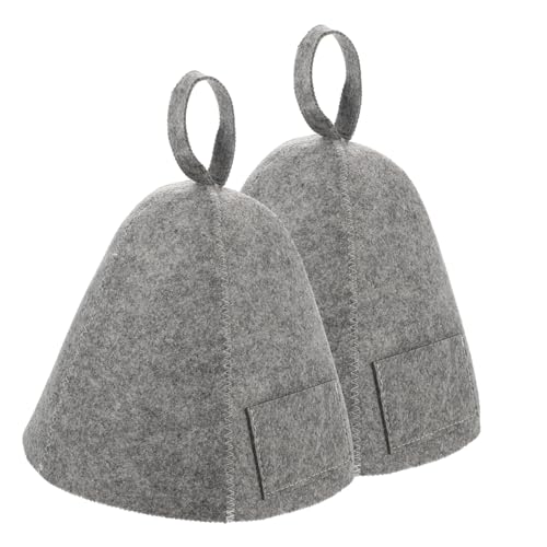 FUTUREORYY 2 Stück Filz Saunahut für Damen Wärmedämmend Atmungsaktiv Sauna Bad Haarhaube Saunahut aus Filz für Trockene Haare und Komfortables Saunaerlebnis Badezimmer Haube von FUTUREORYY