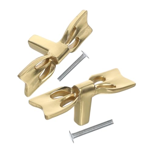 FUTUREORYY 2 Stück Goldene Messinggriffe Bow design Schrankgriffe Schubladenzug Kommodenknöpfe für Kleiderschrank Schlafzimmer und Wohnzimmer Möbeldekor FUTUREORYY 2 Stück Goldene Messinggriffe Bow design Schrankgriffe Schubladenzug Kommodenknöpfe für Kleiderschrank Schlafzimmer und Wohnzimmer Möbeldekor von FUTUREORYY