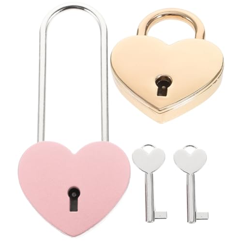 FUTUREORYY 2 Stück Herzförmiges Vorhängeschloss Kleines Legierungs Padlock mit Schlüssel Vielseitig für Schmuckkästchen Tagebuch Koffer und Leicht Kompakt Dekorativ Sicher für Reise und FUTUREORYY 2 Stück Herzförmiges Vorhängeschloss Kleines Legierungs Padlock mit Schlüssel Vielseitig für Schmuckkästchen Tagebuch Koffer und Leicht Kompakt Dekorativ Sicher für Reise und von FUTUREORYY