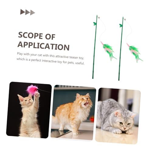 FUTUREORYY 2 Stück Katzen mit langlebigem grünem Bambusstab und austauschbaren Federn interaktives Katzenspielzeug für selbstständiges und Training von Wohnungskatzen FUTUREORYY 2 Stück Katzen mit langlebigem grünem Bambusstab und austauschbaren Federn interaktives Katzenspielzeug für selbstständiges und Training von Wohnungskatzen von FUTUREORYY