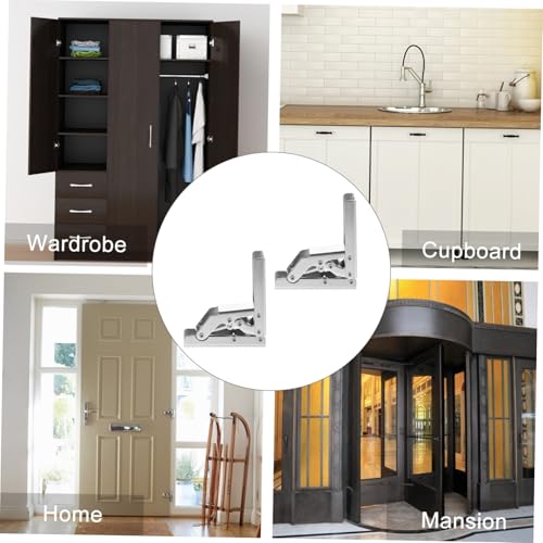 FUTUREORYY 2 Stück Klappscharnier für Möbel Verstecktes Falttür Scharnier Langlebig und Stabil für Schränke Tische und Aufbewahrungsmöbel Unsichtbarer Klappenbeschlag ohne Bohren Vielseitig von FUTUREORYY