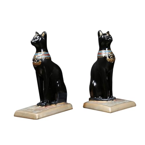 FUTUREORYY 2 Stück Kreative Buchstützen Teiliges Resin Buchständer Katzenform Dekoration Schreibtisch Ornament für Büro Zuhause Stabile Basis Geschenkidee für Katzenliebhaber und von FUTUREORYY