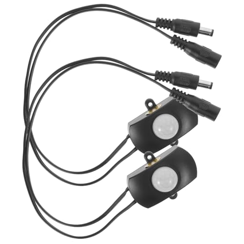 FUTUREORYY 2 Stück LED Bewegungsmelder Sensor Infrarot Lichtschalter für Innen Außen mit Dc Steckverbinder Automatische Menschenerkennung Einfache Montage Energiesparender LED Lampen Sensor von FUTUREORYY