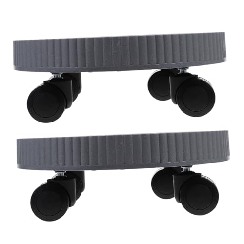 FUTUREORYY 2 Stück Pflanzenroller mit Universalrollen Robuster Blumentopf Ständer aus Kunststoff Kratzfester Pflanzenuntersetzer für Innen und Außen Praktisches Rollbrett für Blumen und von FUTUREORYY