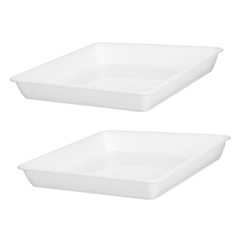 FUTUREORYY 2stücke Quadratischer Pflanzuntersetzer Aus Kunststoff Tablett Zum Wasserablauf Für Sukkulenten-pflanzgefäße Innen Und Außen Verwendbar Stabiles Design Zum Schutz Vor Umkippen von FUTUREORYY