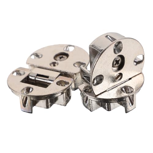 FUTUREORYY 2 Stück Rundes Klappscharniere aus Zinklegierung Faltscharnier mit Federmechanismus Flaches Scharnier für Schranktüren Langlebig und Selbstschließend für Möbel und Klapptische von FUTUREORYY