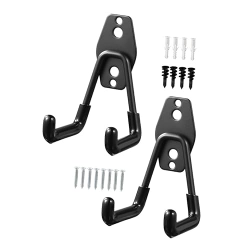 FUTUREORYY 2 Stück Schwere Metall Wandhaken Robuste Garage und Werkstatt Halterung Lagerhaken für Gartengeräte Leitern Werkzeug Aufbewahrung Starke Tragkraft Einfache Montage von FUTUREORYY