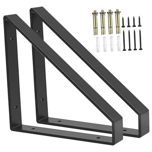 FUTUREORYY 2 Stück Schwerlast Wandregalhalter Dreieckiger Regalträger aus Hochwertigem Eisen mit Starker Tragkraft Stabile Wandhalterung für Bücher Pflanzen Werkzeuge und Dekorationen von FUTUREORYY