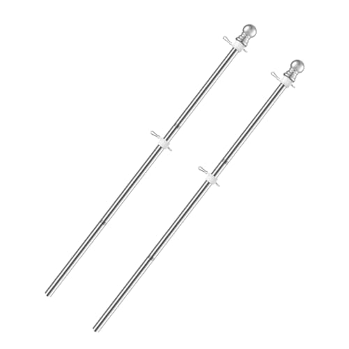 FUTUREORYY 2 Stück Teiliges Edelstahl Fahnenmast Rostfreier Drehbarer Outdoor Flaggenhalter für Balkon Terrasse Garten Einfach Montierbar Wetterbeständig Glatte Oberfläche Vielseitig für von FUTUREORYY