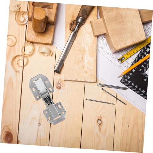 FUTUREORYY 2 Stück Teiliges Edelstahl Scharniere mit Federdämpfung und Geräuschlosem Schließen Stoßabsorbierende Puffer für Schranktüren und Kleiderschränke Robuste Möbelbeschläge für von FUTUREORYY