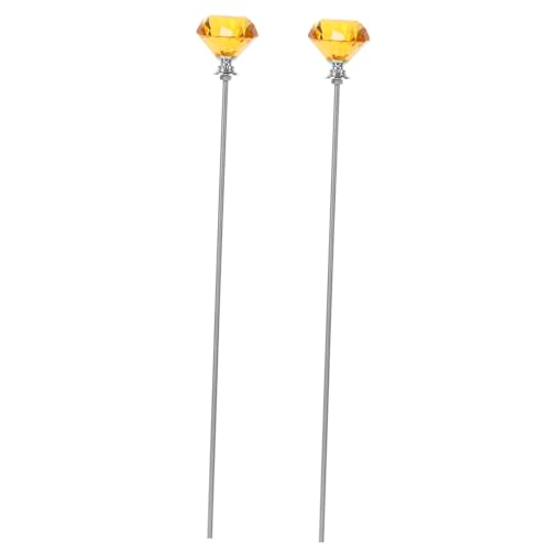 FUTUREORYY 2 Stück Teiliges Kristall-gartenstab Stabilem Bodenstecker Funkelndem Kristall-dekor und Langem Gewindebolzen Dekorative Pflanzenstütze für Blumentöpfe Feengärten und Außenbereich von FUTUREORYY