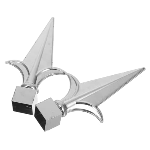 FUTUREORYY 2 Stück Teiliges Metall Flaggenmast Spitze Dekorativ Trident Gartenzaun Spitze Wetterfest Robuste Zaunspitzen für Außenbereich und Vielfältige Zauntypen von FUTUREORYY