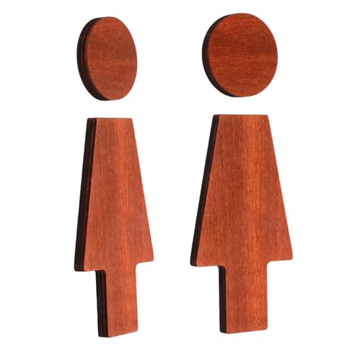 FUTUREORYY 2 Stück Toilettenschild aus Natürlichem Holz Rustikal und Nachhaltig mit Männlich Weiblich Symbolen Vielseitig für Allgemeine Wc Bereiche Hotels und Restaurants Feine von FUTUREORYY