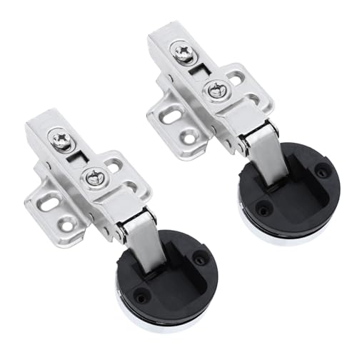 FUTUREORYY 2 Stück Verdeckte Hydraulische Glasscharnier Dämpfer Schranktüren Scharniere Teilabdeckung Verstellbar Rostfrei Geräuschlos Hohe Tragfähigkeit Einfache Montage für Kleiderschränke von FUTUREORYY