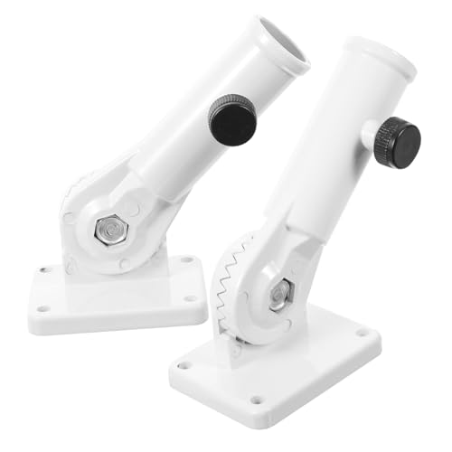 FUTUREORYY 2 Stück Verstellbare Wandhalterung Fahnenmast Halter aus Weißem Stabile Multifunktionale Flaggenstangenhalterung für Garten und Feiertagsdeko Einfache Befestigung von FUTUREORYY