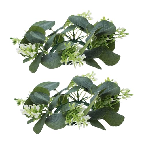 FUTUREORYY 2 Stück künstlicher Kerzenring Mini Kranz Kerzenringe Eukalyptus rustikal drinnen Kerzenringkränze Kerzengirlande kleine Kränze für Fenster Kunststoffstange Green FUTUREORYY 2 Stück künstlicher Kerzenring Mini Kranz Kerzenringe Eukalyptus rustikal drinnen Kerzenringkränze Kerzengirlande kleine Kränze für Fenster Kunststoffstange Green von FUTUREORYY