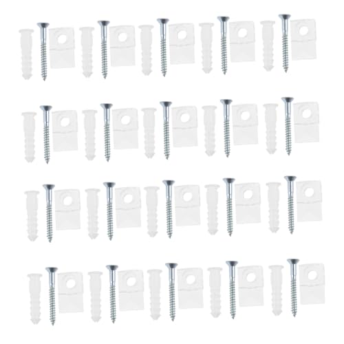 FUTUREORYY 20 Sätze Transparente Glashalter Clips für Spiegelbefestigung nicht Bohrende Glasclips zur Sicheren Fixierung Praktisches für Glas und Spiegelmontage Langlebig und Unauffällig von FUTUREORYY