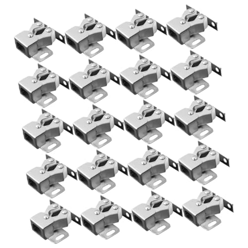FUTUREORYY 20 Stück Teiliges Doppelte Rollenschnäpper aus Kaltgewalztem Stahl Geräuschdämpfende Möbelschnäpper für Schrank und Wohnmobiltüren Robuste Türverschlüsse mit Hoher Tragfähigkeit von FUTUREORYY