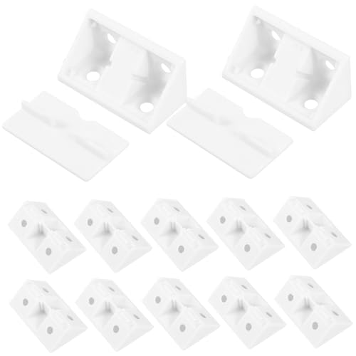 FUTUREORYY 20 Stück Teiliges Eckwinkel Abdeckung aus Robustem Kunststoff Stabile Halterungen für Küchenschränke und Regalbretter Winkelstützen für Möbel und Hängeschränke Weiß Große von FUTUREORYY