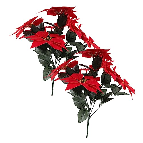 FUTUREORYY 2stücke Künstlicher Weihnachtsstern Gefälschte Blumen-Dekoration Simulierte Ornamente Für Vasen Kunstblumen Aus Blumensträuße Für Tischdeko Blumendekor Für Wohnzimmer Und FUTUREORYY 2stücke Künstlicher Weihnachtsstern Gefälschte Blumen-Dekoration Simulierte Ornamente Für Vasen Kunstblumen Aus Blumensträuße Für Tischdeko Blumendekor Für Wohnzimmer Und von FUTUREORYY