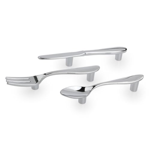 FUTUREORYY 3 Stück Küchenmöbelgriffe in Löffel und Gabel Design Abstand Einfache Montage Langlebige Schrank und Schubladengriffe für Küchenschränke und Kommoden FUTUREORYY 3 Stück Küchenmöbelgriffe in Löffel und Gabel Design Abstand Einfache Montage Langlebige Schrank und Schubladengriffe für Küchenschränke und Kommoden von FUTUREORYY