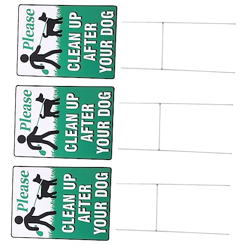 FUTUREORYY 3 Stück Teiliges Doppelseitiges Hundekot Warnschild für Garten und Wetterfestes Steckschild mit Auffälligem Design Leicht zu Installieren Schützt Grundstück vor Hundekot und Urin von FUTUREORYY