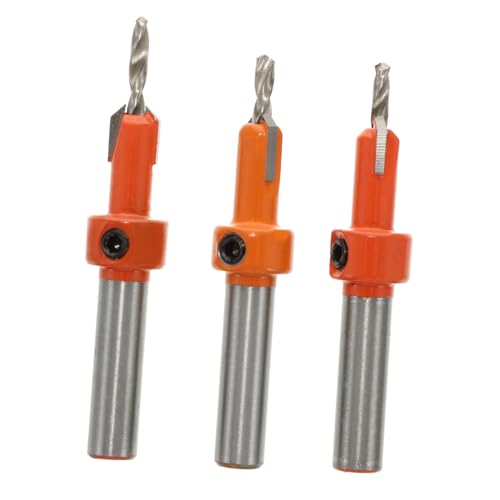 FUTUREORYY 3 Stück Teiliges Holzbohrer Kegelsenker aus Langlebigem Stahl für Präzises Versenken und Einlassen Inklusive für Zimmerei und Holzarbeiten von FUTUREORYY