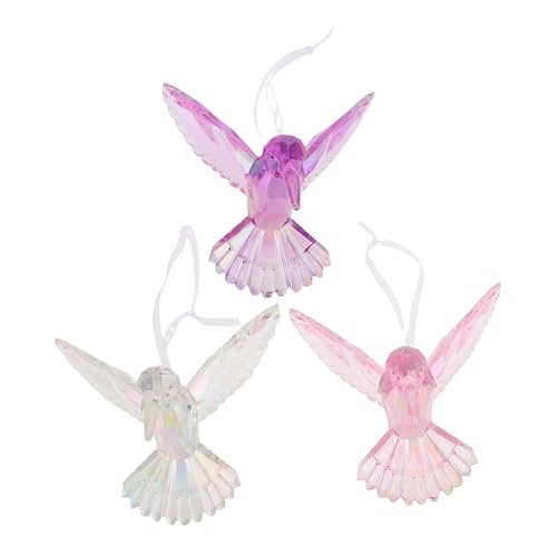 FUTUREORYY 3stücke Teiliges Acryl Hummingbird Bunte Vogel Dekoration Für Fenster Zuhause Büro Und Auto Kreative Hängedekoration Für Partys Und Feierlichkeiten von FUTUREORYY