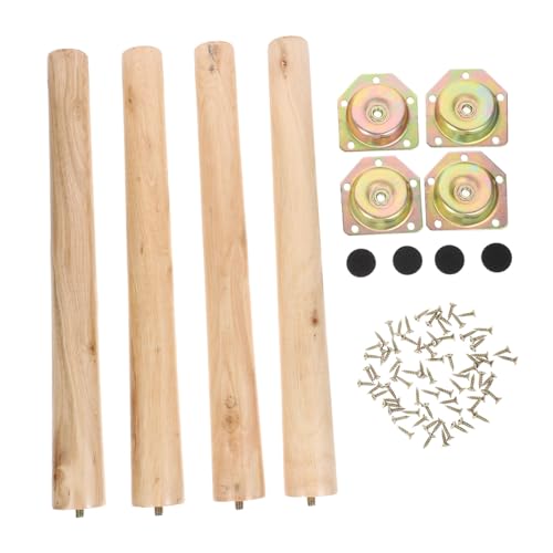 FUTUREORYY 4 Sätze Holz Möbelbeine Verlängerungsbeine für Sofa Tisch Bett Schrank Stabile Möbelfüße aus Premium Holz mit Montageplatten Elegant Schlichtes Design für Wohnzimmermöbel von FUTUREORYY