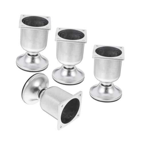 FUTUREORYY 4 Stück Aluminiumlegierung Möbelfüße Oval Sofafüße Modern Möbelbeine für Schrank Kommode Tisch Wohnzimmer Vielseitig Einfache Montage Silber von FUTUREORYY