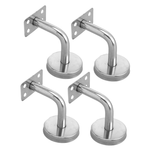 FUTUREORYY 4 Stück Edelstahl Handlaufhalter Langlebige Treppenstütze Minimalistisches Design Kompatibel Einfache Montage für Innentreppen Silberfarben Robust und Stabil von FUTUREORYY