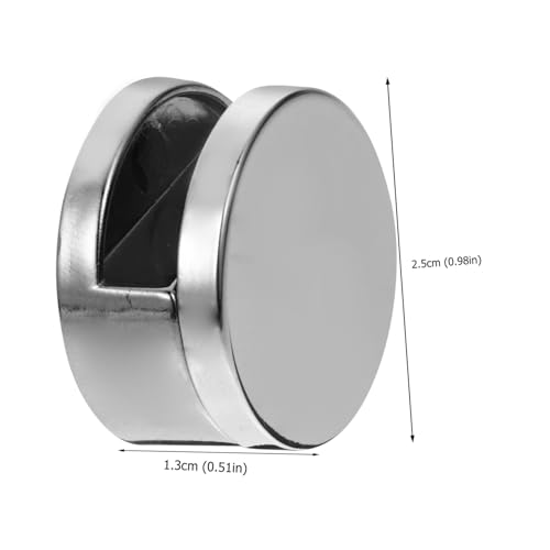 FUTUREORYY 4 Stück Glasklemme Zinklegierung Runde Spiegelhalter Badezimmer Spiegelclip Glasbefestigung Silber Robust Langlebig für Spiegelmontage und Glasfixierung von FUTUREORYY