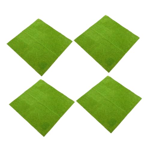 FUTUREORYY 4 Stück Künstlicher Rasenteppich Realistisch Strukturierte Bastelrasenplatten für Sand Modellbau Leichtes DIY Grasdekor für und Miniaturszenen von FUTUREORYY