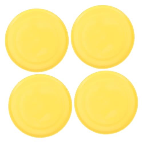 FUTUREORYY 4 Stück Runde Mittelgroße Gelbe Blumentopf untersetzer Dickes mit Rutschfester Wasserfester Pflanzenschale für Innen Außenbereich Langlebig und UV beständig von FUTUREORYY