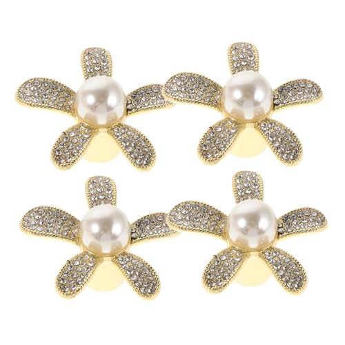 FUTUREORYY 4 Stück Teiliges Goldene Blumenschrankknöpfe mit Strass Dekorative Einzelloch Schubladengriffe für Kommoden Kleiderschränke und Küchenschränke mit Komfortablem Griff und Luxuriösem von FUTUREORYY