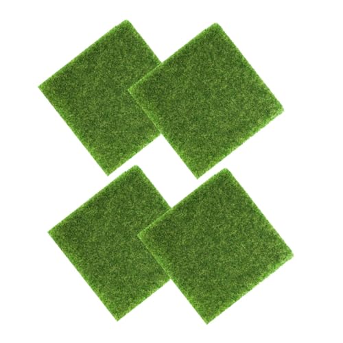 FUTUREORYY 4 Stück Teiliges Kunstrasen Plastikgras Matte für Sandtisch DIY Künstlicher Teppich Gras Vielseitig für Garten Modellbau Innen und Außenbereich Dekoration von FUTUREORYY