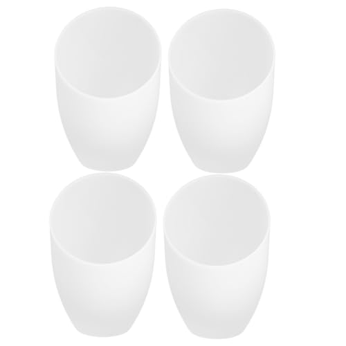 FUTUREORYY 4 Stück Teiliges Kunststoff Lampenschirm Schräger Lampenschirm für Tischlampe und Stehlampe Milchig Weiß Mittelloch Dekorativer Ersatzschirm für Wohnraumbeleuchtung von FUTUREORYY