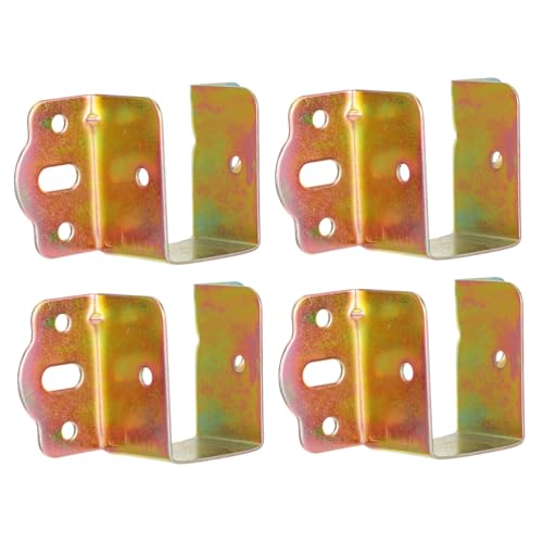 FUTUREORYY 4 Stück Teiliges Metall Bettverbindungswinkel Bettgeländer halterungen Rostfrei Langlebig Einfache Montage für Bettrahmen und Lattenrost von FUTUREORYY