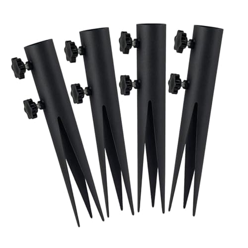 FUTUREORYY 4 Stück Teiliges Metall Erdspieße Verstellbare Robuste Gartenlampe Halter Wetterfeste Pfosten für Außenbereich Kompatibel mit Solarleuchten und Wegbeleuchtung Einfache von FUTUREORYY