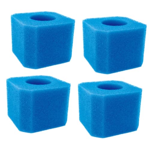 FUTUREORYY 4 Stück Teiliges Schwimmbad Filterschwämme Hochwirksame Atmungsaktive Quadratische Filtermaterialien aus PU Kompatibel mit Innen und Außenpools Installieren Reinigen von FUTUREORYY