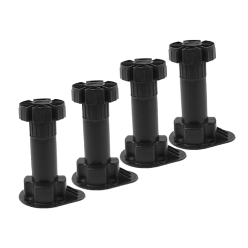 FUTUREORYY 4 Stück Teiliges Verstellbares Möbelbein Robustem Kunststoff Höhenverstellbare Schwarze Möbelfüße für Sofa Bad Tv schränke rutschfest Hohe Tragfähigkeit Einfache Montage von FUTUREORYY