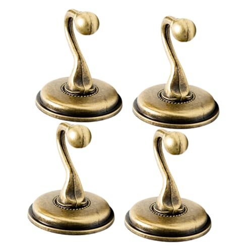 FUTUREORYY 4 Stück Teiliges Vintage Bronze Gardinenhaken mit Rundem Kopf Robuste Metall wandhaken für Vorhänge Kleidung Hüte und Taschen Sanft zu Stoffen Einfach zu Montieren Vielseitig von FUTUREORYY