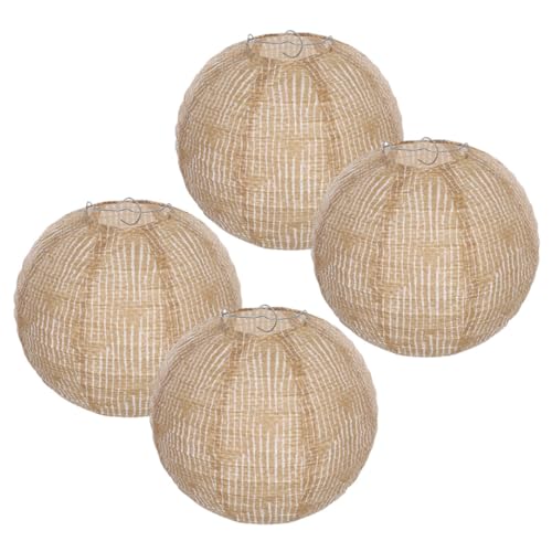 FUTUREORYY 4 Stück Teiliges Vintage Rundes Burlap Lampion- Hängende Leinwand Stofflaternen Vielseitig für Kindergeburtstag Hochzeit Weihnachtsdeko Stilvolle Partybeleuchtung Einfache von FUTUREORYY