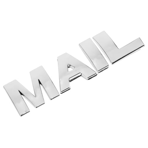 FUTUREORYY 4 Stück Wasserdichte Metallbuchstaben Aufkleber Minimalistisches Design UV beständig Selbstklebend für Briefkästen Postfächer Akten Aufbewahrungsboxen Silberfarbene von FUTUREORYY